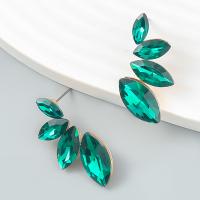 Zinc Alloy Rhinestone Stud Earring, fashion jewelry & for woman & with glass rhinestone 