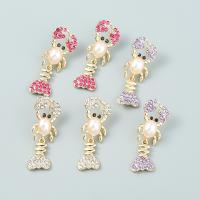 Plastic Pearl Zinc Alloy Earring, with ABS Plastic Pearl, Lobster, fashion jewelry & for woman & with rhinestone 