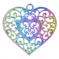 Zinc Alloy Rhinestone Pendants, Heart, colorful plated, Unisex & with rhinestone & hollow Approx 50 cm 