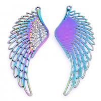 Wing Shaped Zinc Alloy Pendants, colorful plated & for woman & with rhinestone & hollow Approx 50 cm 