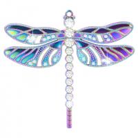 Zinc Alloy Animal Pendants, Dragonfly, colorful plated, Unisex & with rhinestone Approx 50 cm 