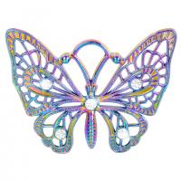 Zinc Alloy Animal Pendants, Butterfly, colorful plated, Unisex & with rhinestone Approx 50 cm 
