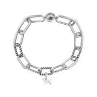 Titanium Steel Bracelet & Bangle, silver color plated  & for woman, silver color 