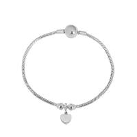 Stainless Steel  European Bracelets, 316L Stainless Steel, silver color plated, snake chain & for woman, silver color .09 Inch 