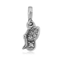 Stainless Steel European Pendants, 316L Stainless Steel, polished, DIY & with rhinestone, silver color, 12mm 