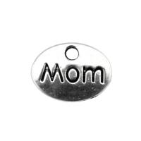 Zinc Alloy Tag Charm, Flat Round, antique silver color plated, DIY, silver color 