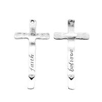 Цинкового сплава крест подвески, цинковый сплав, Kресты, плакированный цветом под старое серебро, DIY, серебряный продается PC