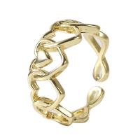 Brass Cuff Finger Ring, gold color plated, Adjustable & for woman & hollow, gold, 18mm 