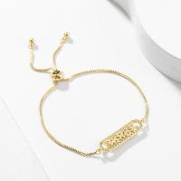 Brass Bracelet, high quality gold color plated, micro pave cubic zirconia & for woman, gold, 220mm 