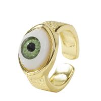 Brass Finger Ring, with Glass, high quality gold color plated, Adjustable & for woman 18mm 