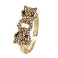 Cubic Zirconia Micro Pave Brass Finger Ring, gold color plated, Adjustable & micro pave cubic zirconia & for woman, 16mm 