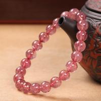 Strawberry Quartz Bracelet, Unisex & anti-fatigue, pink Approx 21 cm 