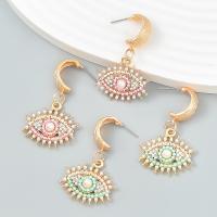 Plastic Pearl Zinc Alloy Earring, with ABS Plastic Pearl & Acrylic, Evil Eye, plated, fashion jewelry & for woman 