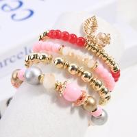 Acrylic Zinc Alloy Bracelets, with Zinc Alloy, gold color plated, fashion jewelry & for woman, mixed colors  Approx 6 cm 