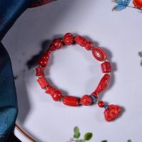 Mode Zinnober Armband, Cinnabaris, Modeschmuck & für paar, rot, Länge:ca. 18 cm, verkauft von PC