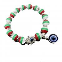 Evil Eye Schmuck Armband, Harz, mit Non- magnetische Hämatit & Verkupferter Kunststoff & Zinklegierung, plattiert, Modeschmuck, keine, 10mm,8mm, Länge:ca. 19 cm, verkauft von PC