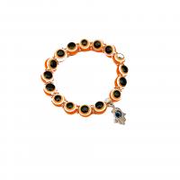 Evil Eye Bracelet Bijoux, résine, avec plastique revêtu de cuivre, Main de Fatma, Placage de couleur argentée, bijoux de mode & pour femme, plus de couleurs à choisir, 10mm Environ 19 cm, Vendu par PC