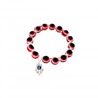 Evil Eye Jewelry Bracelet, Resin, with Copper Coated Plastic, Hamsa, silver color plated, fashion jewelry 10mm Approx 19 cm 