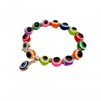 Evil Eye Jewelry Bracelet, Resin, with Zinc Alloy, Round, plated, fashion jewelry & for woman 12mm,10mm Approx 19 cm 