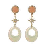 Acrylic Drop Earring, Zinc Alloy, with Acrylic, gold color plated, fashion jewelry & for woman & with rhinestone, golden 