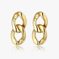 Stainless Steel Drop Earring, 316 Stainless Steel, Geometrical Pattern, Vacuum Ion Plating, for woman & hollow, gold 