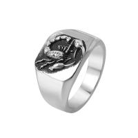 Stainless Steel Finger Ring, 304 Stainless Steel, Scorpion, Vacuum Ion Plating & for man 14mm, US Ring 