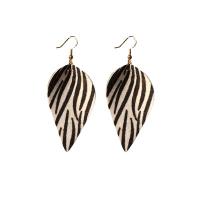 Fashion Create Jewelry Earring, PU Leather, Leaf, printing, dyed & for woman 