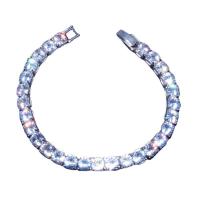 Zinc bracelets en strass en alliage , alliage de zinc, avec Moissanite, Réglable & différents matériaux pour le choix & unisexe, plus de couleurs à choisir, 170mm Environ 6.69 pouce, Vendu par PC