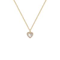 Titanium Steel Jewelry Necklace, with Shell, with 1.97inch extender chain, Heart, Vacuum Ion Plating, fashion jewelry & for woman & with rhinestone Approx 17.72 Inch 