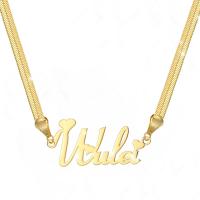 Stainless Steel Jewelry Necklace, 304 Stainless Steel, with 1.97inch extender chain, Vacuum Ion Plating, Each custom text must be less than 10 letters & fashion jewelry & Unisex Approx 17.72 Inch 