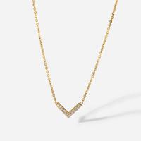 Stainless Steel Jewelry Necklace, 304 Stainless Steel, with 6.5cm extender chain, Vacuum Ion Plating, fashion jewelry & for woman & with rhinestone, gold, 12mm Approx 41.5 cm 