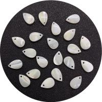 Natural Freshwater Shell Pendants, Teardrop, DIY, white 