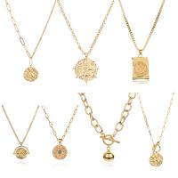 Brass Jewelry Necklace, with 2.76inch extender chain, 14K gold plated, fashion jewelry & for woman, golden Approx 16.93 Inch, Approx 19.69 Inch 