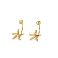 925 Sterling Silver Stud Earring, Starfish, plated, for woman 