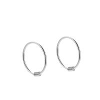 Sterling Silber Hoop Ohrringe, 925 Sterling Silber, plattiert, verschiedene Größen vorhanden & für Frau, keine, 13mm, verkauft von Paar