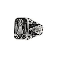 Stainless Steel Finger Ring, 304 Stainless Steel & for man & blacken, original color, US Ring 