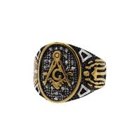 Stainless Steel Finger Ring, 304 Stainless Steel, Vacuum Ion Plating, freemason jewelry & for man, US Ring 
