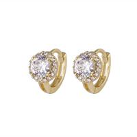 Brass Lever Back Earring, gold color plated, micro pave cubic zirconia & for woman 