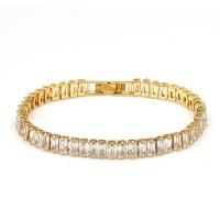 Zinc Alloy Rhinestone Bracelets, with Moissanite, plated, for woman 170mm Approx 6.69 Inch 