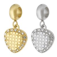Stainless Steel European Pendants, 316 Stainless Steel, Triangle, Vacuum Ion Plating, Unisex & with rhinestone Approx 5mm 