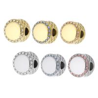 Stainless Steel Large Hole Beads, 316 Stainless Steel, Flat Round, Vacuum Ion Plating, DIY & with rhinestone Approx 4mm 