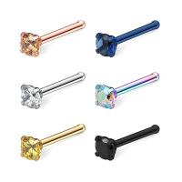 Stainless Steel Nose Piercing Jewelry, Titanium Steel, with Cubic Zirconia, Vacuum Plating, fashion jewelry & for woman 