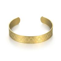 Titanium Steel Cuff Bangle, gold color plated, Adjustable & for woman 