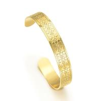 Titanium Steel Cuff Bangle, gold color plated, Adjustable & for woman 