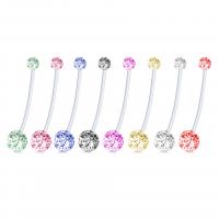 Belly Ring Jewelry, Acrylic, with 316L Stainless Steel, Round, random style & for woman, mixed colors 8mm, 5mm 