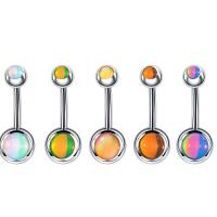 Stainless Steel Belly Ring, 316L Stainless Steel, Round, Unisex & enamel 8mm, 5mm 