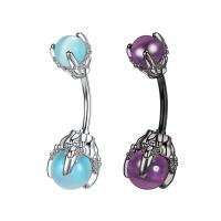 Stainless Steel Belly Ring, 316L Stainless Steel, with Acrylic, Vacuum Ion Plating, fashion jewelry & for woman 8mm, 10mm 