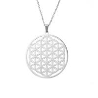 Stainless Steel Jewelry Necklace, 304 Stainless Steel, with 1.96inch extender chain, Geometrical Pattern, Vacuum Ion Plating & for woman & hollow Approx 17.7 Inch 