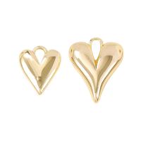 Colgantes de corazón de latón, metal, chapado en color dorado, diverso tamaño para la opción, Vendido por UD