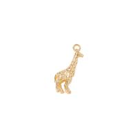 Латунные Подвески в форме животного, Латунь, Жираф, плакирован золотом продается PC